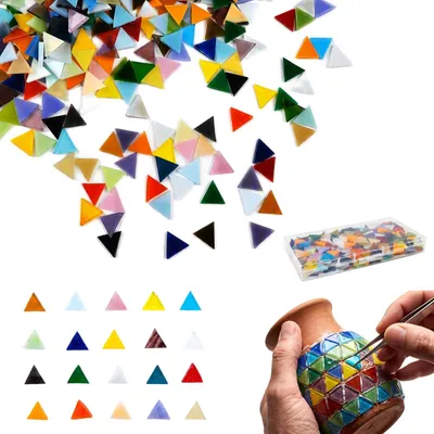 Mosaiksteine 225 g, dreieckig, bunt, Glas, DIY-Deko