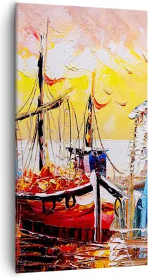 Produktbild von Bild auf Leinwand - Leinwandbild - Boot Segel Meer - 55x100cm - Wand Bild - Wanddeko - Wandbilder - Leinwanddruck - Bilder - Kunstdruck - Wanddekoration - Leinwand bilder - Wandkunst - PA55x100-3435