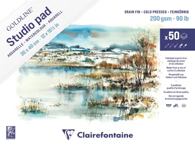 Produktbild von Clairefontaine Goldl Aquarel Bl 30x40 50Bl w 200g