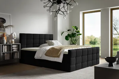 Obrázok produktu pre Manželská posteľ 180x200 DONIKA s úložným priestorom - čierna + topper ZDARMA
