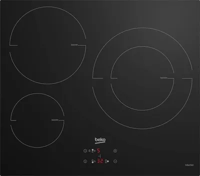 Image de Table de cuisson induction 60cm 3 feux 7200w noir - Beko - HII63402MT -