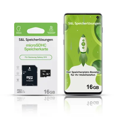Produktbild von microSD Speicherkarte S&L für Samsung Galaxy S10 - Speicherkapazität: 16 GB