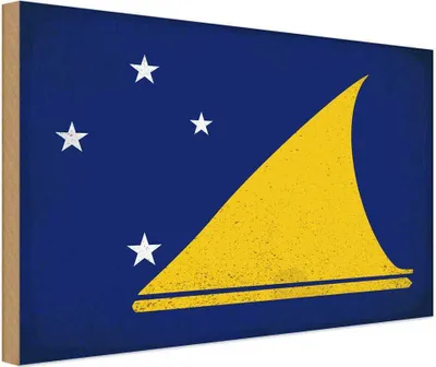 Produktbild von vianmo Holzschild 20x30 cm Tokelau Vintage Flagge Fahne Wappen