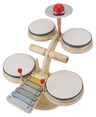 Image de Kit de tambours en bois pour enfants, apprentissage de la musique, développement cognitif, kit d'exercices pour enfants