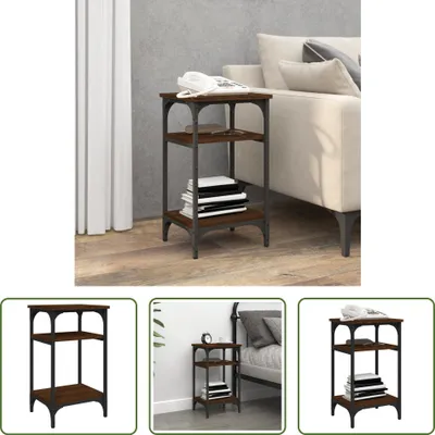 Immagine prodotto di The Living Store tavolino marrone effetto rovere 35x30x60 cm materiale a base di legno