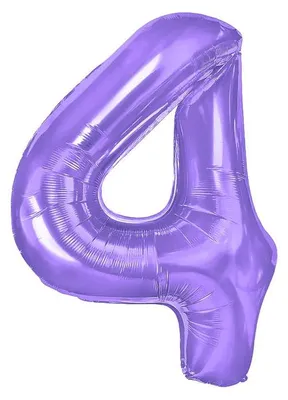 Produktbild von Folienballon, Zahl 4, violett, 100 cm