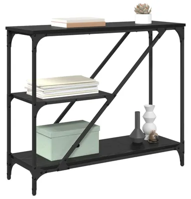 Obrázok produktu pre vidaXL Konzolový stolík čierny dubový vzhľad 88,5 x 30 x 75 cm