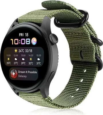Produktbild von Strap-it Huawei Watch 3 (Pro) Nylon-Schnallenarmband (Grün)