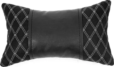 Immagine prodotto di Poggiatesta per auto Cuscino di sostegno per il collo in tessuto e pelle Nero 8x30 cm