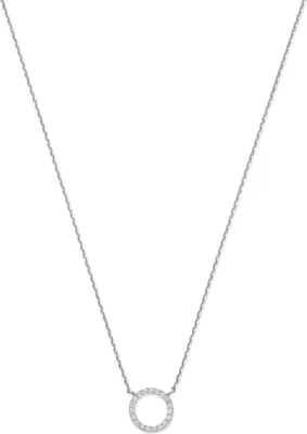 Produktbild von 9NBG-1018 - New Bling - Halskette Kreis mit 19 Zirkonia - 14kt Weißgold - 38 cm + 2.5 cm + 2.5 cm (verstellbar)