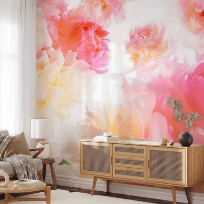 Produktbild von Selbstklebende Folie Fototapete - Pastel peonies 147x105 cm Blumen b-B-0030-a-a