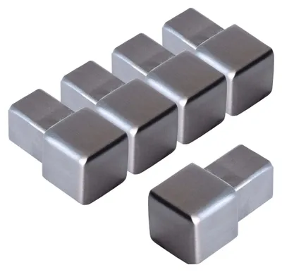 Produktbild von Dalsys 5x Endstück Fliesenprofil 10mm Quadratprofil Edelstahl gebürstet - Endkappe für Eckprofil Fliesenschiene - Fliesenprofil Zubehör