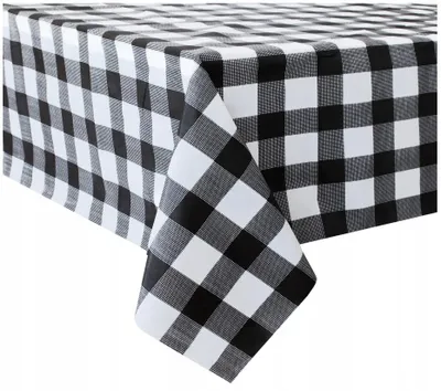 Obrázok produktu pre Čierny kockovaný fóliový obrus 137 x 274 cm