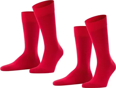 Produktbild von FALKE Herren Socken, 2er Pack - Happy, Kurzsocken, Baumwolle Rot 43-46