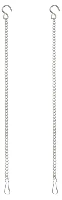Hängeketten mit S-Haken, 30 cm, 2 Stück, für Pflanzenampeln, Silber