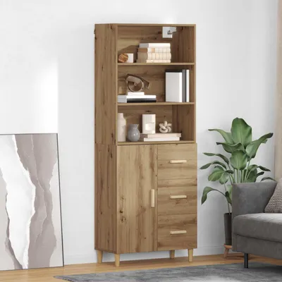 Produktbild von vidaXL Highboard Artisan-Eiche 69,5 x 32,5 x 180 cm Holzwerkstoff