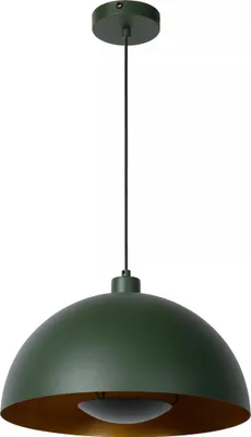 Zdjęcie produktu dla Lampa wisząca zielona ze złotym wnętrzem SIEMON 1xE27 40W Lucide