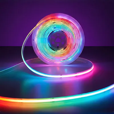 Produktbild von COB LED Strip RGB 5m 24V IP20 | Homogene Lichtlinie | 630 LEDs/m | Dimmbar | 10mm Platine