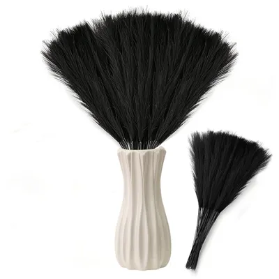 50er Set künstliches Pampasgras, 55 cm, schwarz, Boho-Deko