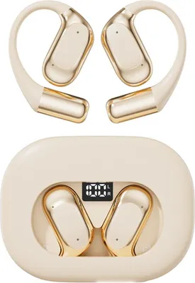 INF OWS Bluetooth Kopfhörer: Open-Ear, Noise Cancelling, Kabellos, Digitalanzeige Hautfarbe