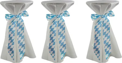 Produktbild von 3 Stück Stehtischhusse 80cm Ø Sensalux,  weiß, Schleifenband bayern