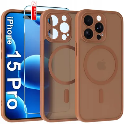 Immagine prodotto di Custodia magnetica opaca per iPhone 15 Pro | Compatibile con MagSafe, resistente + vetro