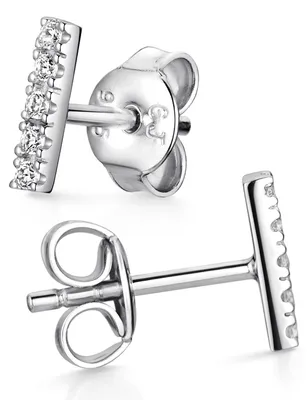 Produktbild von MATERIA Ohrstecker Stab Silber 925 rhodiniert mit Steinen SO-447-Silber