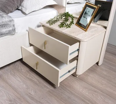 Immagine prodotto di Tavolino da notte, stile moderno, colore bianco, nuovo, pratico, ideale per la camera da letto, confortevole