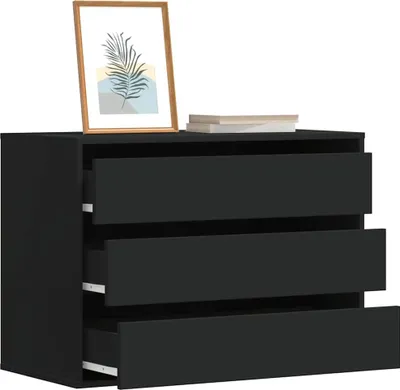 Produktbild von vidaXL Komoda z szufladami czarna 80x41x58 cm materiał drewnopochodny