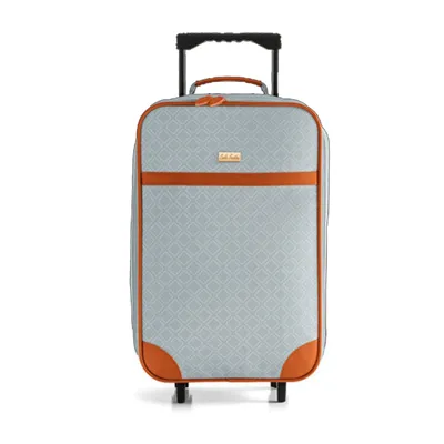Immagine prodotto di Valigia trolley, 45 x 29 x 13 cm. Borsa da viaggio, valigia in tessuto, valigia con ruote, bagaglio grigio o marrone, valigia per il bagaglio a mano