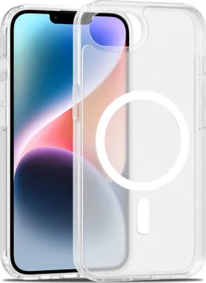 Image de Étui magnétique pour iPhone 16e/iPhone 17e, compatible MagSafe, dos mat translucide, résistant aux chocs, transparent