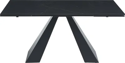 Produktbild von Esstisch ausziehbar - 6 bis 10 Personen - Sicherheitsglas, Keramik & Metall - Marmor-Optik Schwarz - LOZIPA von Pascal MORABITO