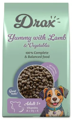 Imagen del producto de Alimento para perros adultos Drax, sabor a cordero y verduras, 10 kg
