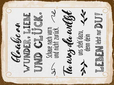 Produktbild von vianmo Blechschild 40x30 cm Glaube an Wunder, Liebe und Glück