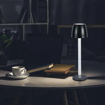 Immagine prodotto di V-TAC VT-7576 Lampada da tavolo LED ricaricabile 3W Colore Nero e Trasparente Touch Dimmerabile 3000K - 23094
