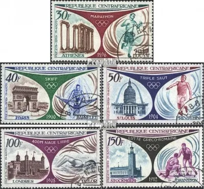 Produktbild von Briefmarken Zentralafrikanische Republik 1972 Mi 304-308 (kompl.Ausg.) gestempelt Goldmedaillengewinner Olymp. Sommerspiele