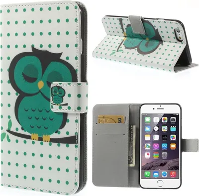 Produktbild von Handyhülle Tasche für Handy Apple iPhone 6 Plus Dicke Eule auf Ast