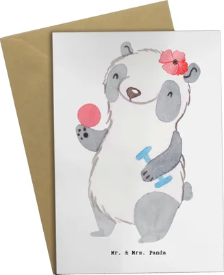 Produktbild von Mr. & Mrs. Panda valentinstagskarte Ergotherapeutin Herz - Weiß - Geschenk, hochzeitskarten, Fitnessstudio, genesungskarte, Sport, weihnachtskarten, Workout, Grußkarten