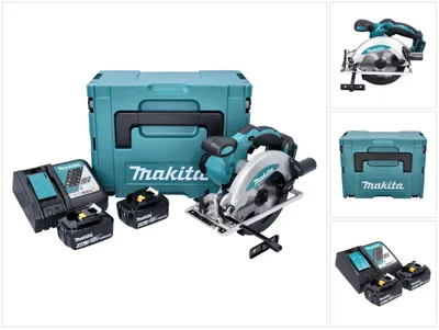 Image de Makita DSS 610 RMJ Scie circulaire à main sans 18V 165 mm Li-ion + 2x Batteries Makita BL 1840 B 18V - 4Ah Li-Ion + Chargeur + Coffret MAKPAC taille 3 + Insert