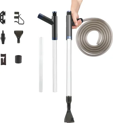Image de Nettoyeur d'aquarium, forte puissance d'aspiration, outils de nettoyage polyvalents, noir