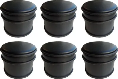 Image de Lot de 6 butoirs de porte - Butoirs de porte noirs antidérapants - Poids total : 1,1 kg, pour intérieur et extérieur
