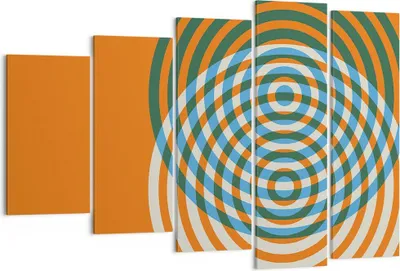 Produktbild von Bild auf Leinwand - Leinwandbild - 5 Teile - Abstraktion Modern Kreise - 150x100cm - Wand Bild - Wanddeko - Wandbilder - Leinwanddruck - Bilder - Wanddekoration - Leinwand bilder - EG150x100-4448