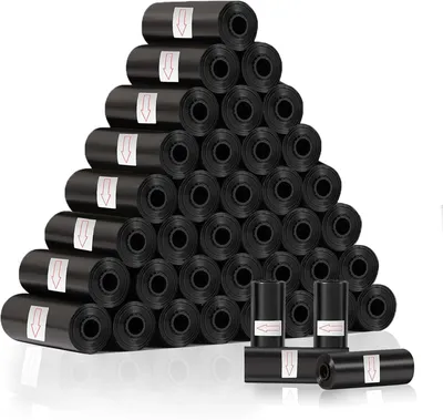 Productafbeelding van Hondenpoepzakjes zwart - 600 stuks - 40 rollen van 15 zakjes - 23 x 30 cm - lekvrij