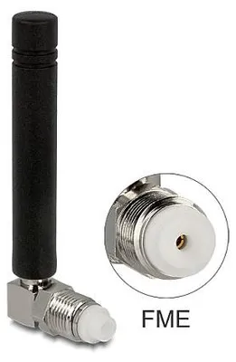 Produktbild von DeLOCK 88767, 2 dBi, 50 Ohm, Omnidirektionale Antenne, FME, Schwarz, -20 - 60 °C