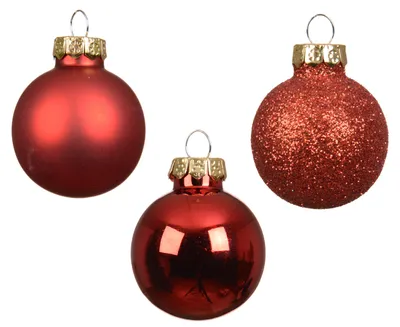 Weihnachtskugeln aus Glas Weihnachtsrot Matt Glänzend und Glitzer Christbaumschmuck 9 Stück