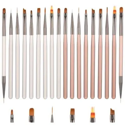 Zdjęcie produktu dla Pędzelki do paznokci zestaw 18 sztuk żel lakier malowanie DIY