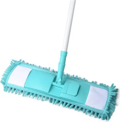 Zdjęcie produktu dla Mop płaski mikrofibra chenile z kijem teleskopowym