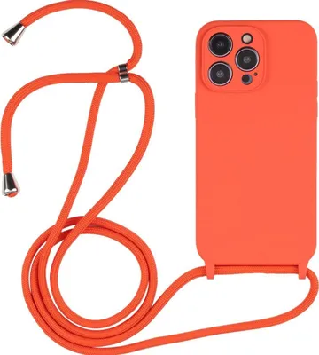 Produktbild von Mobigear Lanyard iPhone 14 Pro Silikon Handykette - Orange