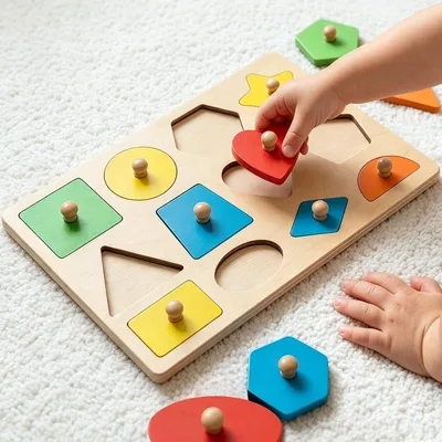 Produktbild von Holzpuzzle für Kinder ab 1, 2, 3 Jahren – Motorikspielzeug für Babys