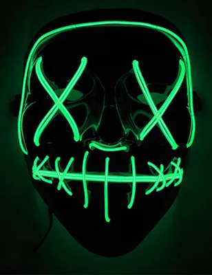 Immagine prodotto di Maschera LED Mord-Nacht Maschera di Halloween nero-verde - Taglia unica